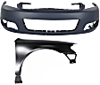 2-Piece Kit, Front Primed Bumper Cover, Includes (1) Bumper Cover and (1) Fender