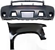 2-Piece Kit Front, Passenger Side Fender, For Models without Off Road Package, Includes (1) Bumper Cover and (1) Fender