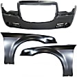 3-Piece Kit, Front Primed Bumper Cover, Includes (1) Bumper Cover and (2) Fender