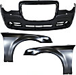 3-Piece Kit, Front Primed Bumper Cover, Includes (1) Bumper Cover and (2) Fender
