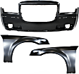3-Piece Kit, Front Primed Bumper Cover, Includes (1) Bumper Cover and (2) Fender