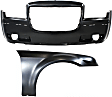 2-Piece Kit, Front Primed Bumper Cover, Includes (1) Bumper Cover and (1) Fender