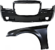 2-Piece Kit, Front Primed Bumper Cover, Includes (1) Bumper Cover and (1) Fender