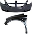 2-Piece Kit, Front Primed Bumper Cover, Includes (1) Bumper Cover and (1) Fender