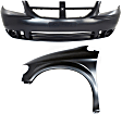 2-Piece Kit, Front Primed Bumper Cover, Includes (1) Bumper Cover and (1) Fender