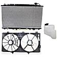 3-Piece Kit OE Replacement Radiator Fan, 3.5L, 6Cyl, Dual fan, Includes (1) Coolant Reservoir, (1) Cooling Fan Assembly and (1) Radiator