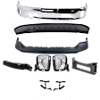 8-Piece Kit Front Bumper Chrome, Includes (2) Bumper Bracket, (1) Bumper Cover, (1) Bumper Trim, (2) Fog Light, and (1) Valance