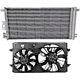 2-Piece Kit OE Replacement Radiator Fan, Dual fan, Includes (1) Cooling Fan Assembly and (1) A/C Condenser