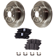 2-Wheel Set Rear Brake Disc and Pad Kit, Plain Surface 303.02 mm, Includes (2) Brake Disc and (1) Brake Pad Set