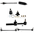 8-Piece Kit Front, Driver and Passenger Side Sway Bar Link, Includes (2) Ball Joint, (2) Steering Rack Boot, (2) Sway Bar Link, and (2) Tie Rod End