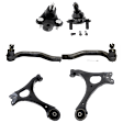 6-Piece Kit Front, Driver and Passenger Side Suspension Kit, Includes (2) Ball Joint, (2) Control Arm, and (2) Tie Rod End