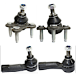5-Piece Kit Front, Driver and Passenger Side, Lower Ball Joint, includes (2) Ball Joint and (3) Tie Rod End
