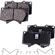 4-Wheel Set Front and Rear Brake Disc and Pad Kit, Plain Surface Front-338.07 mm/Rear-312.17 mm, Includes (4) Brake Disc and (2) Brake Pad Set