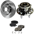 2-Wheel Set Front Wheel Hub, 5 Lugs, Includes (1) Brake Pad Set, (2) Brake Disc and (2) Wheel Hub