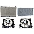 4-Piece Kit Radiator, 1.5L, 4Cyl, Includes (1) Radiator, (1) A/C Condenser and (2) Cooling Fan Assembly
