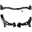4-Piece Kit Front, Driver and Passenger Side, Lower Control Arms, Includes (2) Control Arm and (2) Tie Rod End