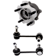 2-Wheel Set Rear, Driver and Passenger Side Wheel Hub, 5 Lugs, With Bearing, Includes (2) Wheel Hub and (2) Sway Bar Link