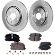 4-Wheel Set Front and Rear Brake Disc and Pad Kit, Plain Surface 5 Lugs Front-329.95 mm/Rear-327.91 mm, Includes (4) Disc and (2) Pad Set