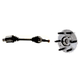 2-Piece Kit Front, Passenger Side Axle Assembly, includes (1) Axle Assembly and (1) Wheel Hub