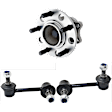 2-Wheel Set Rear, Driver and Passenger Side Wheel Hub, 5 Lugs, With Bearing, With Sensor, FWD, 2.4L, 4Cyl, Includes (2) Wheel Hub and (2) Sway Bar Link