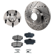 2-Wheel Set Front Wheel Hub, 5 Lugs, Includes (2) Wheel Hub, (2) Brake Disc and (1) Brake Pad Set