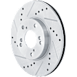 2-Wheel Set Brake Disc and Pad Kit, Cross-drilled and Slotted 281.94 mm, Includes (1) Brake Pad Set and (2) Brake Disc