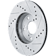 2-Wheel Set Brake Disc and Pad Kit, Cross-drilled and Slotted 281.94 mm, Includes (1) Brake Pad Set and (2) Brake Disc