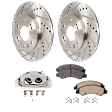 2-Wheel Set Front Brake Kit With Calipers, 329.95 mm, Includes (1) Brake Caliper, (1) Brake Pad Set and (2) Brake Disc