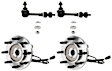 2-Wheel Set Front, Driver and Passenger Side Wheel Hub, 8 Lugs, With Bearing, With Sensor, 4WD, Includes (2) Wheel Hub and (2) Sway Bar Link