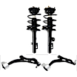 4-Piece Kit Front, Driver and Passenger Side Fully Loaded Strut, AWD, Includes (2) Shock Absorber and Strut Assembly and (2) Control Arm