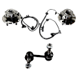2-Wheel Set Rear, Driver and Passenger Side Wheel Hub, 5 Lugs, With Bearing, Includes (2) Sway Bar Link and (2) Wheel Hub