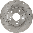 2015 Honda Accord - 4-Wheel Set Front and Rear Brake Disc and Pad Kit, Cross-drilled and Slotted, Front-281.94 mm/Rear-281.69 mm, Sedan, LX Model, 2.4L 4Cyl, Includes (2) Brake Pad Set and (4) Brake Disc