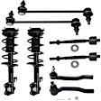 8-Piece Kit Front Suspension Kit, Includes (2) Shock Absorber and Strut Assembly, (2) Sway Bar Link, and (4) Tie Rod End