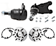 2-Wheel Set Front, Driver and Passenger Side Wheel Hub, 6 Lugs, With Bearing, RWD, Includes (2) Wheel Hub and (4) Ball Joint