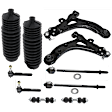10-Piece Kit Front, Driver and Passenger Side, Lower Control Arms, Includes (2) Control Arm, (2) Steering Rack Boot, (2) Sway Bar Link, and (4) Tie Rod End