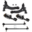 6-Piece Kit Front Suspension Kit, Includes (2) Control Arm, (2) Shock Absorber and Strut Assembly, and (2) Sway Bar Link