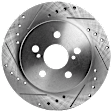 2-Wheel Set Rear Brake Disc and Pad Kit, Cross-drilled and Slotted 259.08 mm, Includes (1) Brake Pad Set and (2) Brake Disc