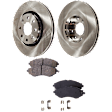 2-Wheel Set Front Brake Disc and Pad Kit, Plain Surface 256.03 mm Ceramic, Includes (1) Brake Pad Set and (2) Brake Disc