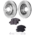 2-Wheel Set Front Brake Disc and Pad Kit, Plain Surface 261.87 mm Ceramic, Includes (1) Brake Pad Set and (2) Brake Disc