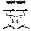 10-Piece Kit Front, Driver and Passenger Side Suspension Kit, Includes (2) Ball Joint, (2) Control Arm, (2) Steering Rack Boot, and (4) Tie Rod End