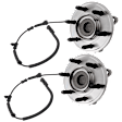 2-Wheel Set Front, Driver and Passenger Side Wheel Hub, 6 Lugs, With Bearing, With Sensor, RWD, Includes (2) Wheel Hub, (2) Ball Joint and (2) Sway Bar Link
