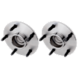2-Wheel Set Front, Driver and Passenger Side Wheel Hub, 5 Lugs, With Bearing, RWD, Includes (2) Ball Joint, (2) Sway Bar Link, and (2) Wheel Hub