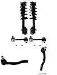 6-Piece Kit Front Suspension Kit, Includes (2) Loaded Strut, (2) Sway Bar Link, and (2) Tie Rod End