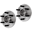 2-Wheel Set Front, Driver and Passenger Side Wheel Hub, 6 Lugs, With Bearing, RWD, Includes (2) Wheel Hub and (2) Sway Bar Link