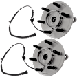 2-Wheel Set Front, Driver and Passenger Side Wheel Hub, 6 Lugs, With Bearing, With Sensor, Includes (2) Wheel Hub and (4) Tie Rod End