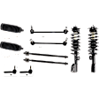 10-Piece Kit Front, Driver and Passenger Side Suspension Kit, Includes (2) Shock Absorber and Strut Assembly, (2) Steering Rack Boot, (2) Sway Bar Link, and (4) Tie Rod End