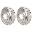 2008-2020 GMC Yukon - 2-Wheel Set Front Brake Disc and Pad Kit, Cross-drilled and Slotted 329.95 mm, Includes (2) Brake Disc and (1) Brake Pad Set