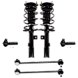 6-Piece Kit Front, Driver and Passenger Side Fully Loaded Strut, Includes (2) Loaded Strut, (2) Sway Bar Link, and (2) Tie Rod End
