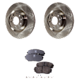 2-Wheel Set Front Brake Disc and Pad Kit, Plain Surface 5 Lugs 320.04 mm, Includes (2) Brake Disc and (1) Brake Pad Set