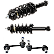4-Piece Kit Rear, Driver and Passenger Side Fully Loaded Strut, Includes (2) Shock Absorber and Strut Assembly and (2) Sway Bar Link